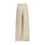 Pantaloni casual in lino beige
