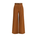 Brown Cotton Casual Pants