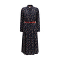 Blaues Seiden-Freizeitkleid