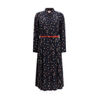 Blaues Seiden-Freizeitkleid
