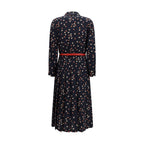 Blaues Seiden-Freizeitkleid