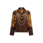 Camicia in tessuto fantasia marrone