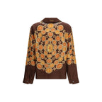 Camicia in tessuto fantasia marrone