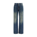 Blaue gerade geschnittene Jeans aus Baumwolle