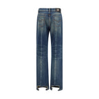 Blaue gerade geschnittene Jeans aus Baumwolle