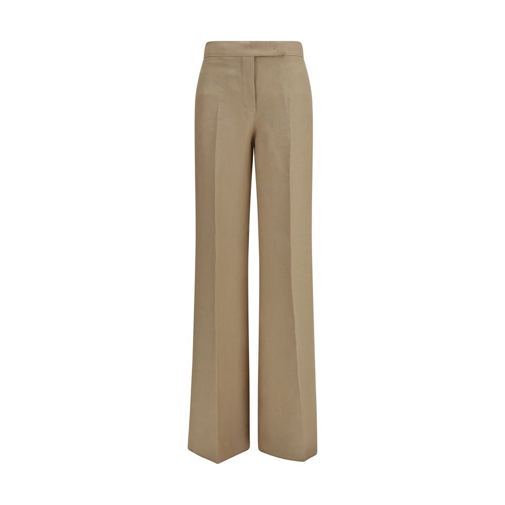 Freizeithose aus beigem Leinen