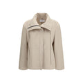 Beige Polyester Full-Length Jacket