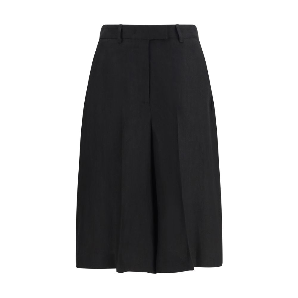 Bermudashorts aus schwarzer Viskose