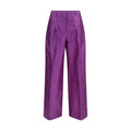 Purple Silk Casual Pants