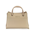 Beige Polyurethane Women's Bag with Handles and Compartments