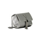 Silver Polyurethane Women Bag