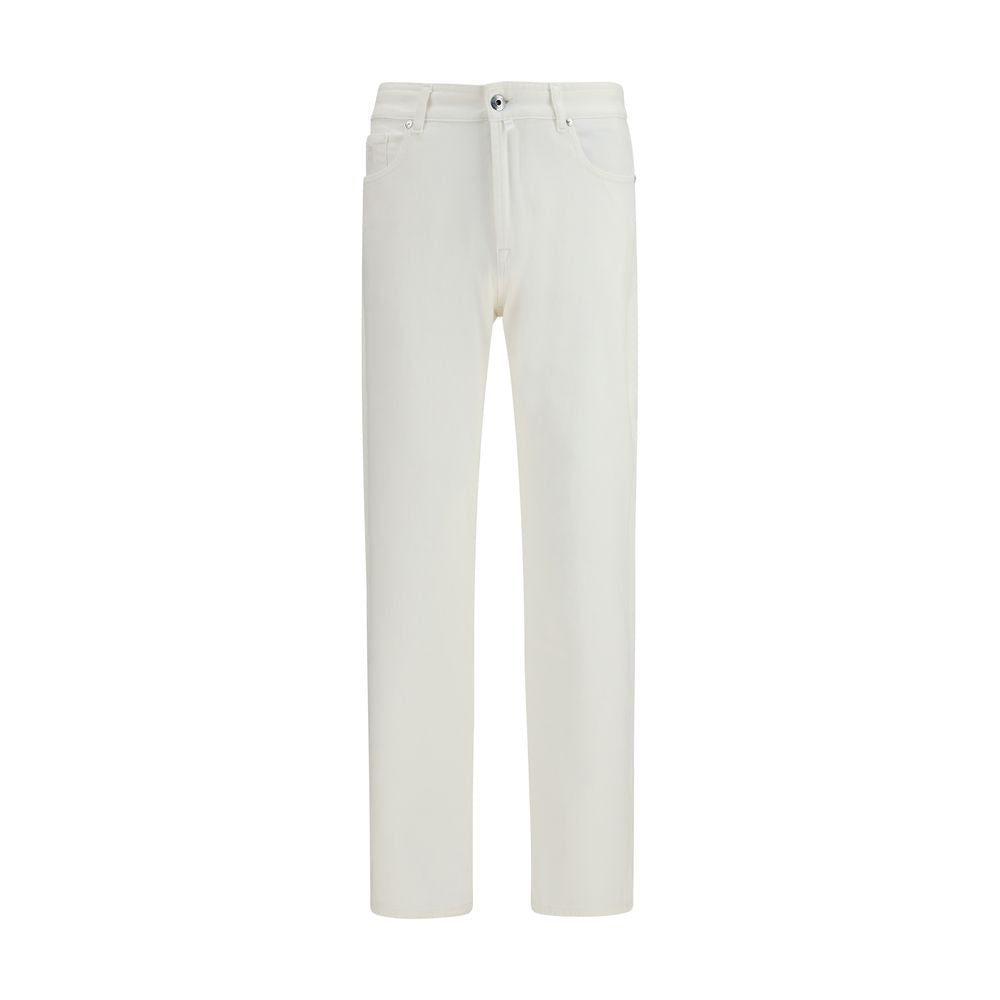 Jeans dritti in cotone bianco