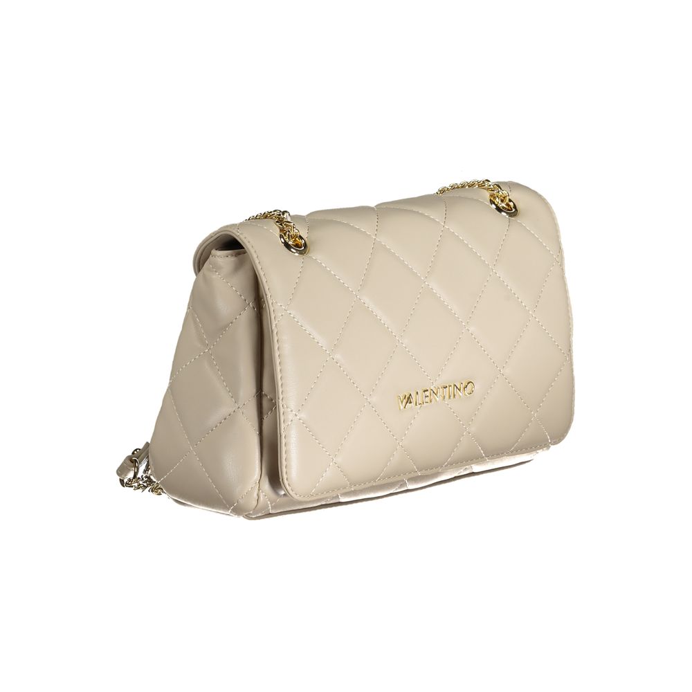 Beige Polyurethan Damentasche