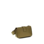 Bicolor-Schultertasche aus Kalbsleder (Bos Taurus)