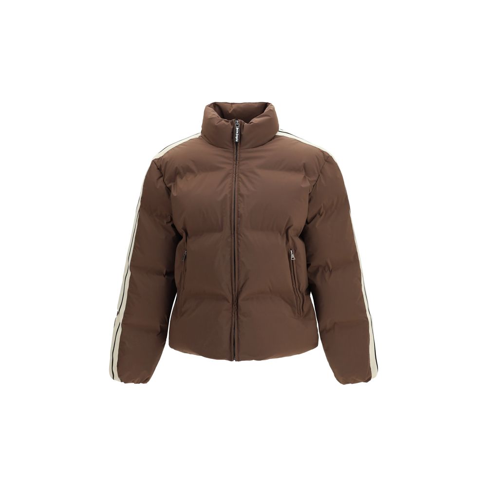 Braune, durchgehende Jacke aus Polyamid