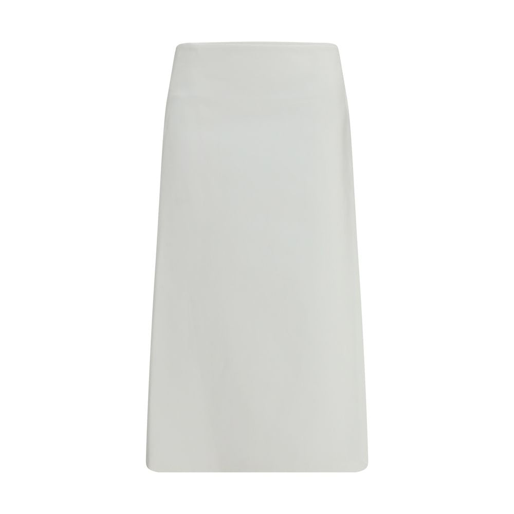 Gonna midi in cotone bianco