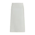 Gonna midi in cotone bianco