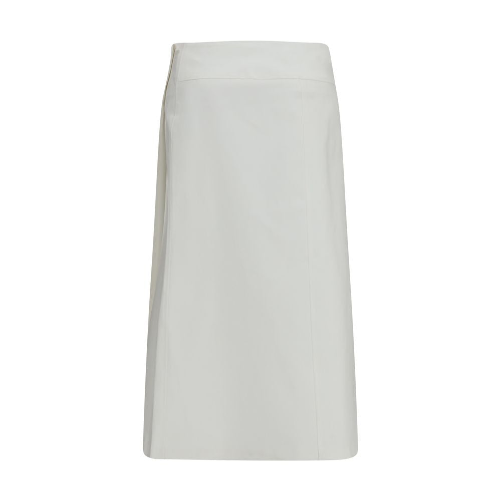 Gonna midi in cotone bianco