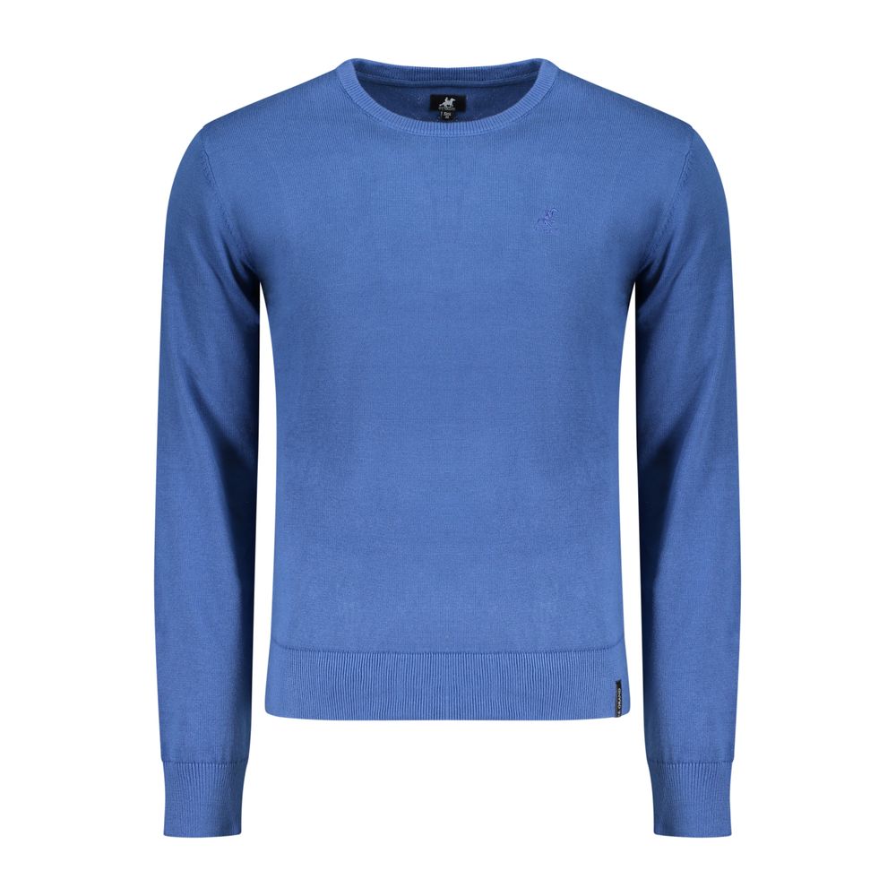 Blue Cotton Men Sweater