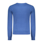 Blue Cotton Men Sweater