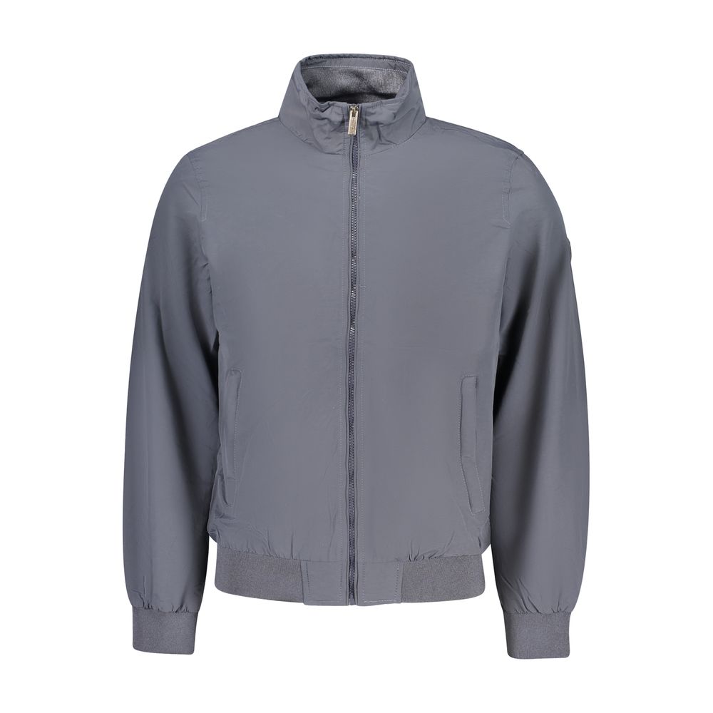 Blu Polyester Men Jacket