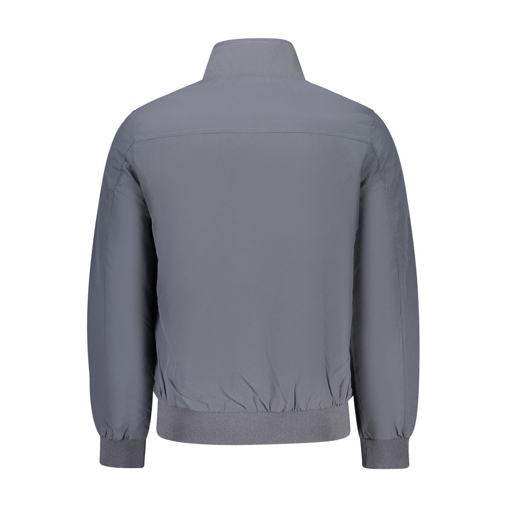 Blu Polyester Men Jacket