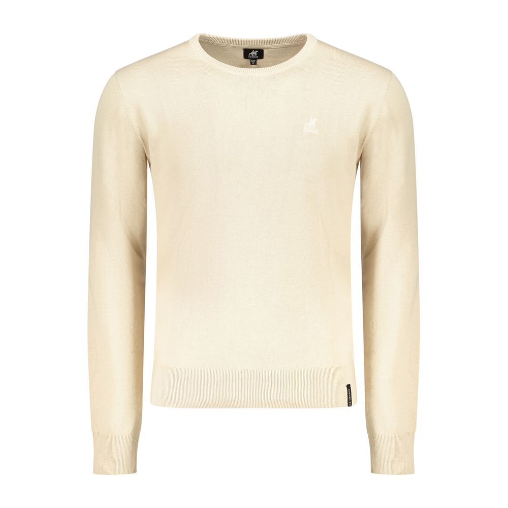 Beige Cotton Men Sweater
