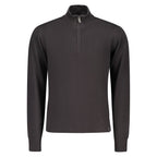 Black Cotton Men Sweater