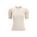 Beiges Viskose-T-Shirt