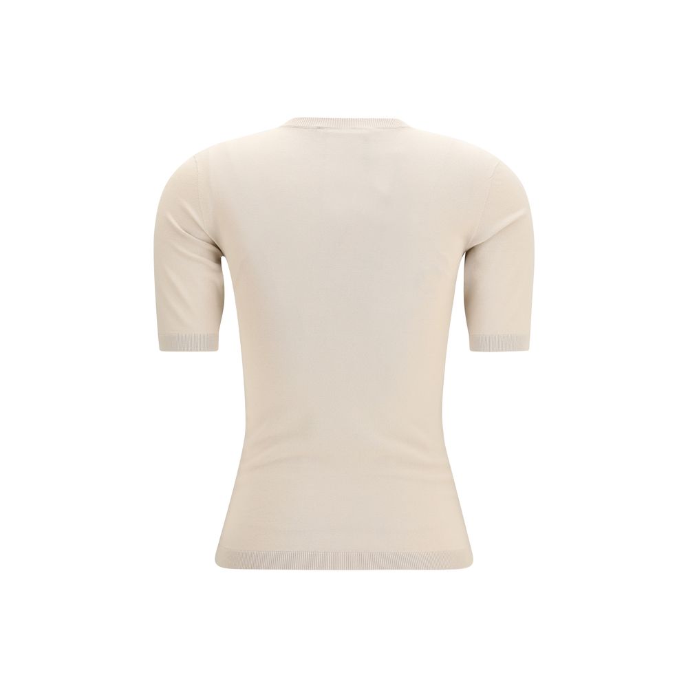 Beiges Viskose-T-Shirt