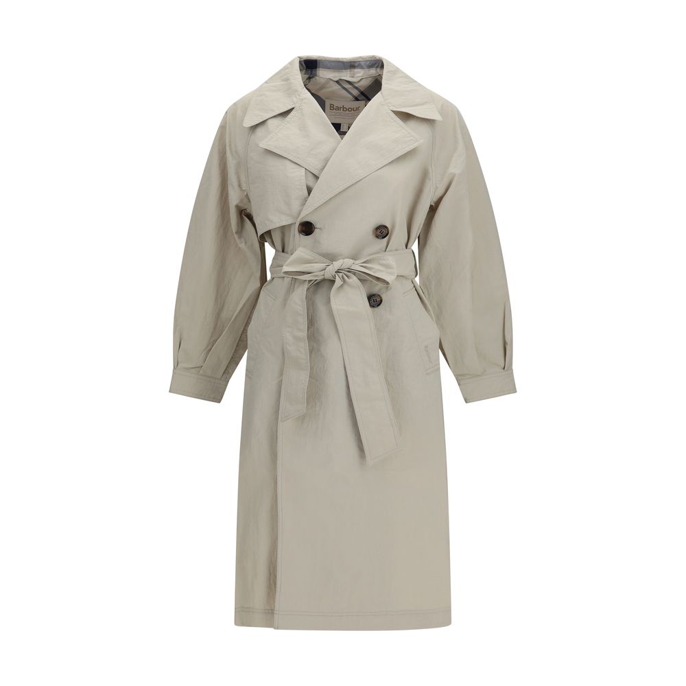 Beiger Polyamid-Trenchcoat