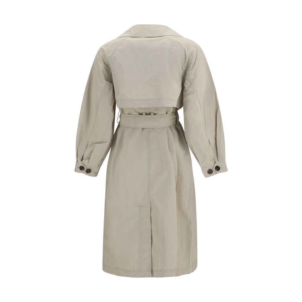 Beiger Polyamid-Trenchcoat