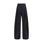 Black Cotton Casual Pants