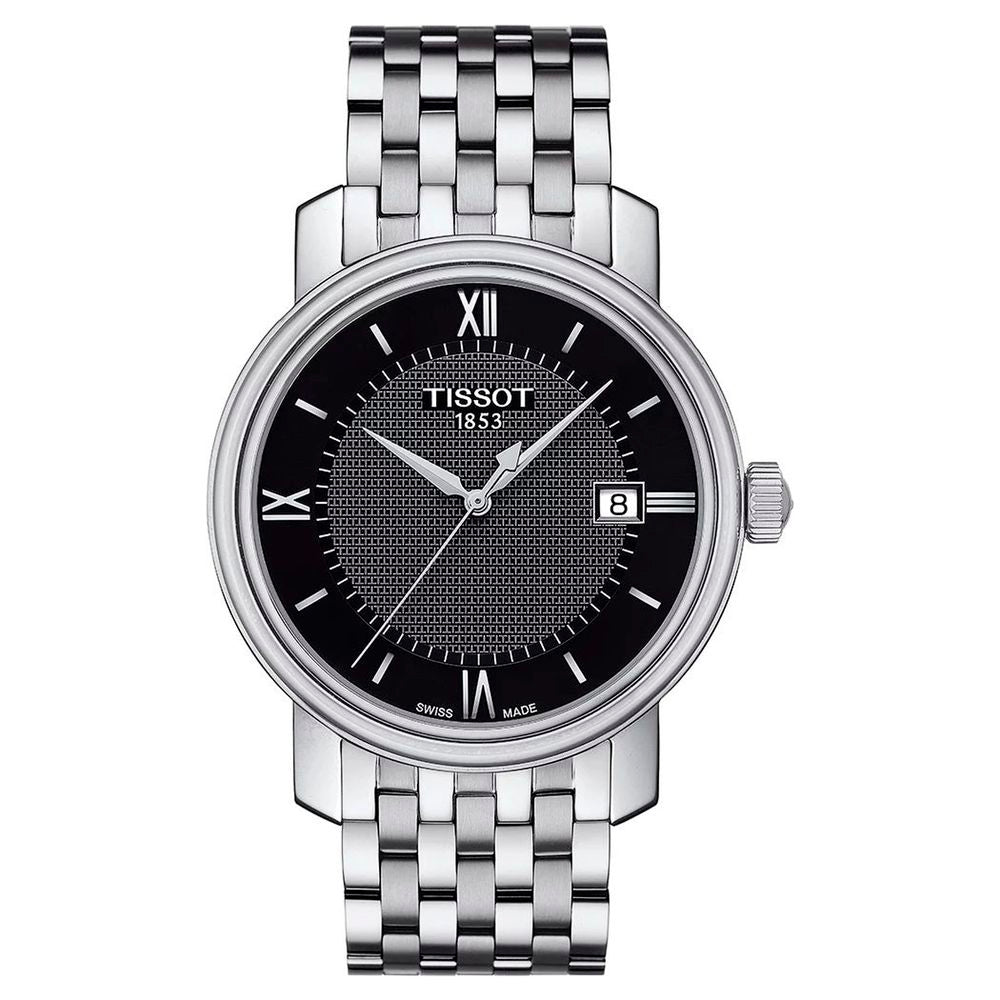 Graue Edelstahl-Armbanduhr