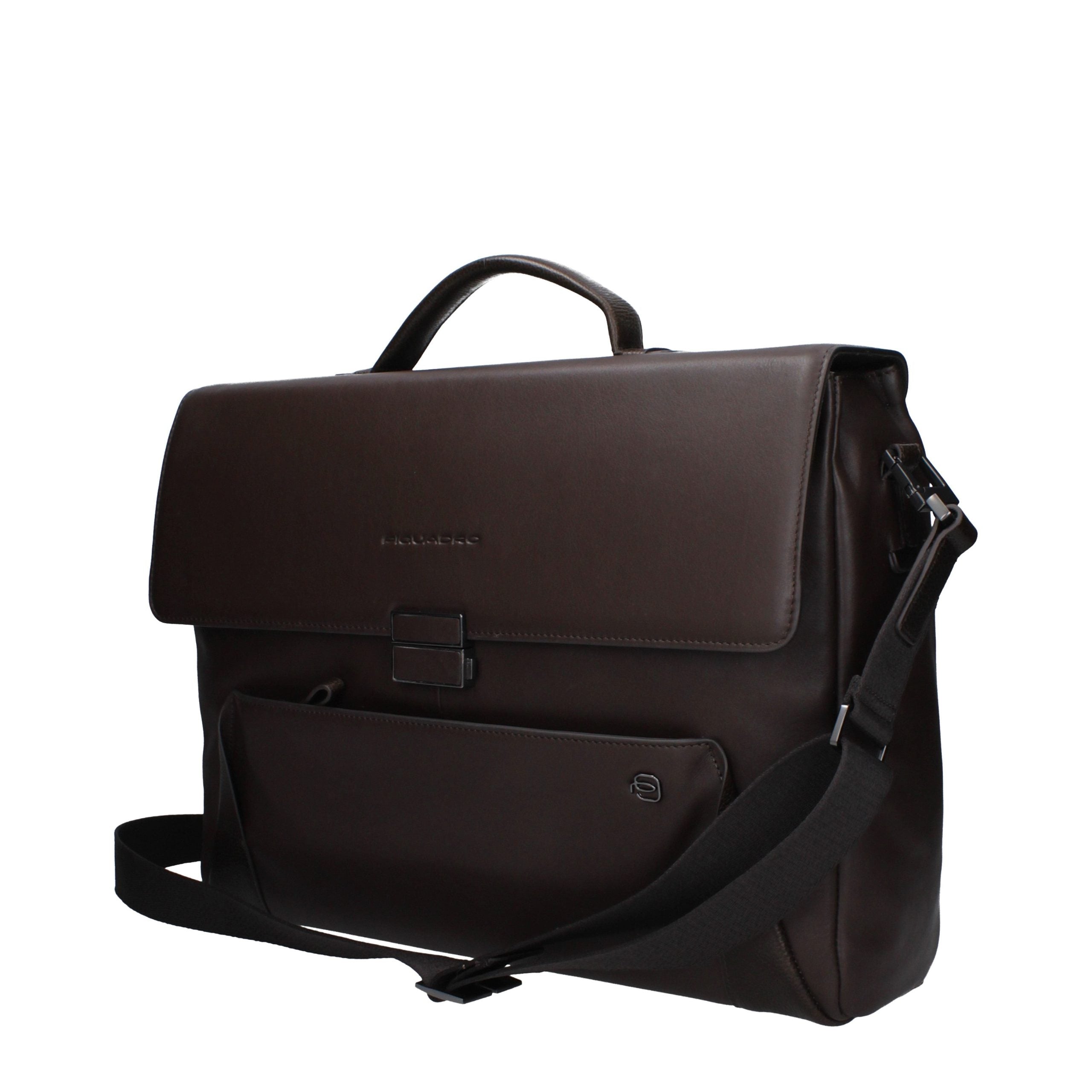 Borsa da lavoro e per laptop in pelle marrone