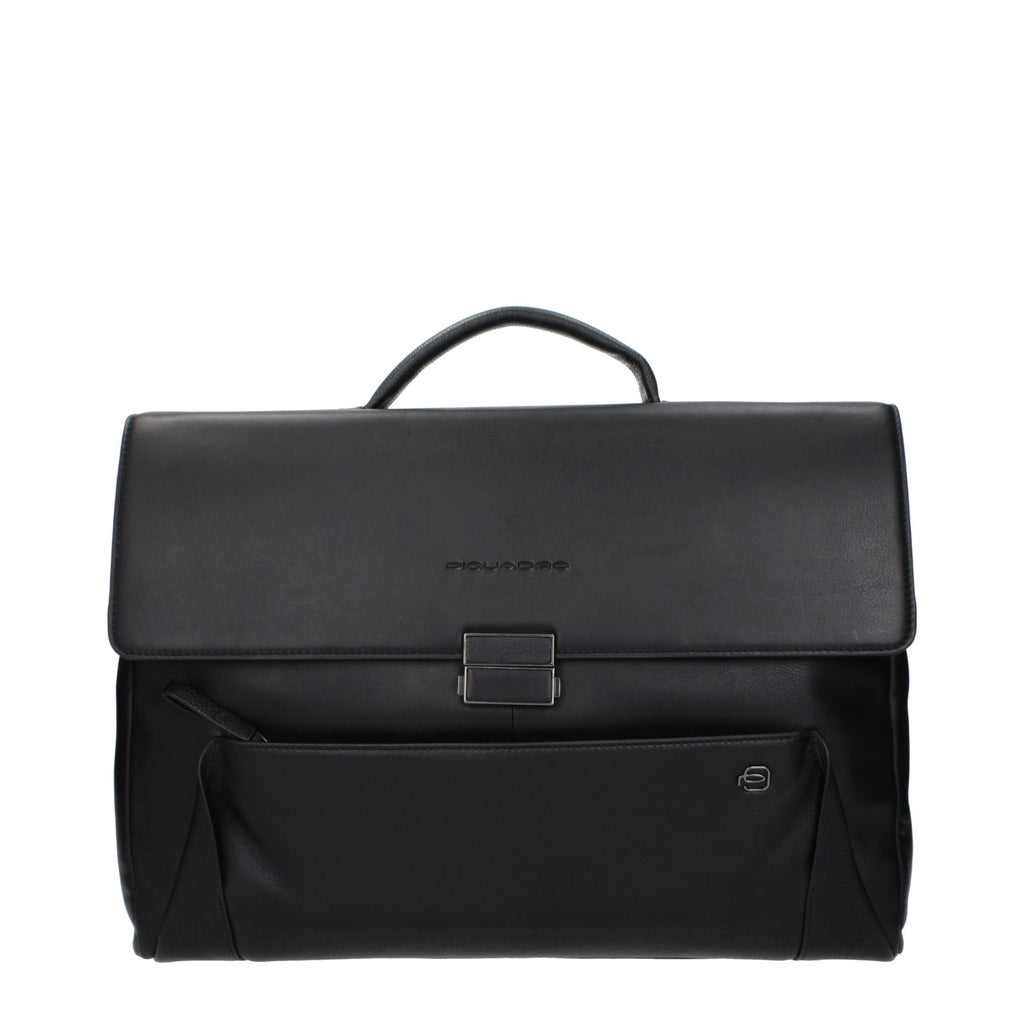 Businesstasche und Laptoptasche aus schwarzem Leder