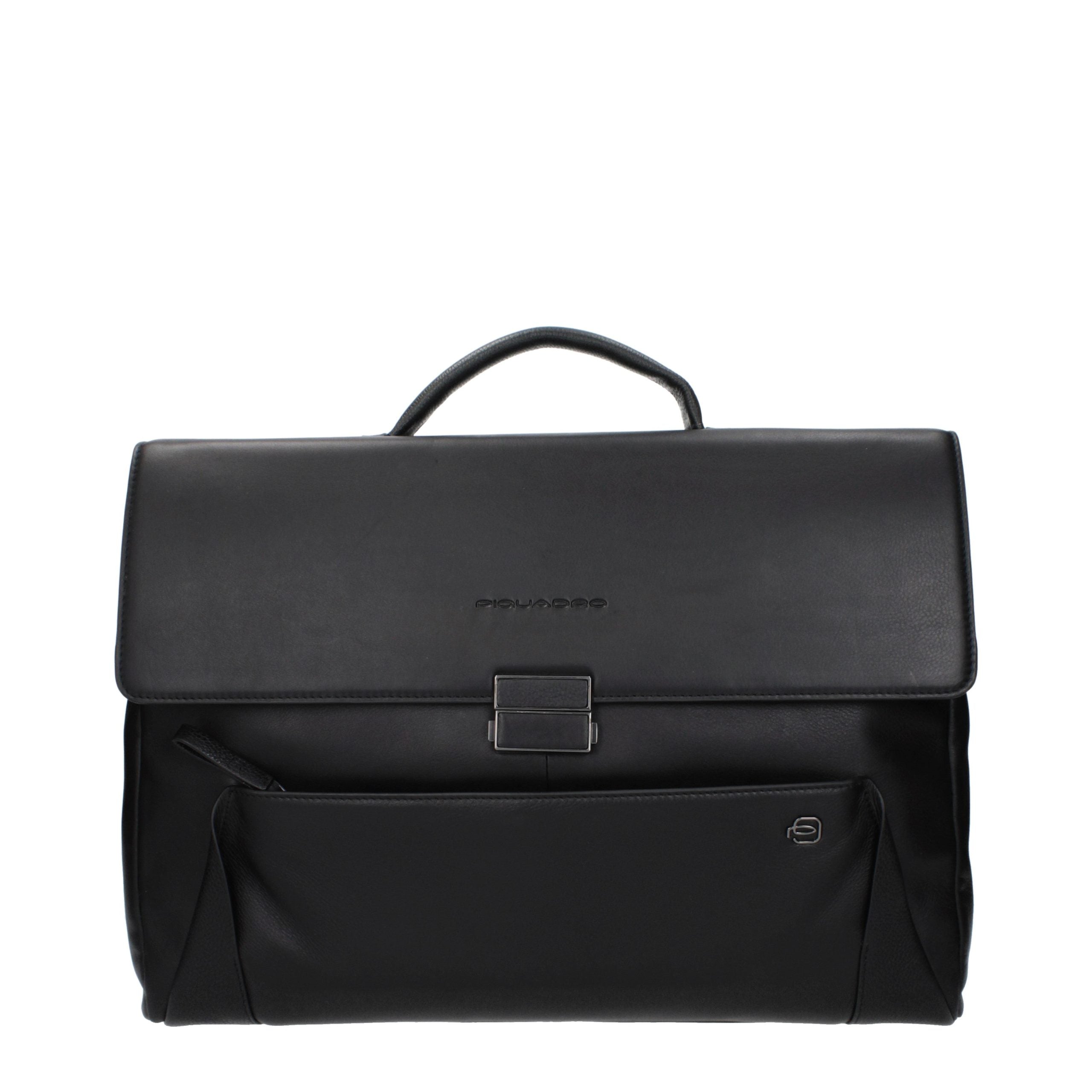 Borsa da lavoro e per laptop in pelle nera