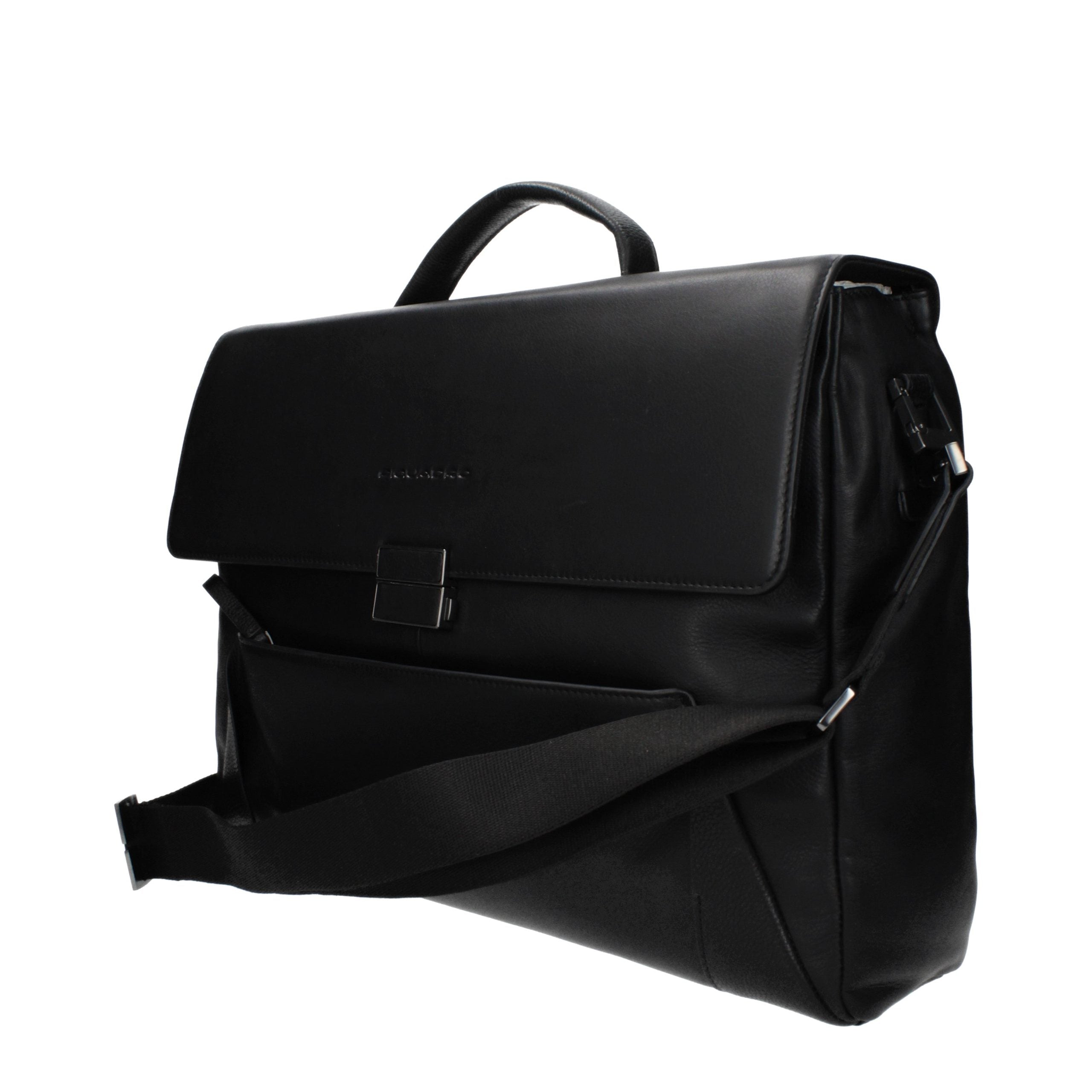 Borsa da lavoro e per laptop in pelle nera