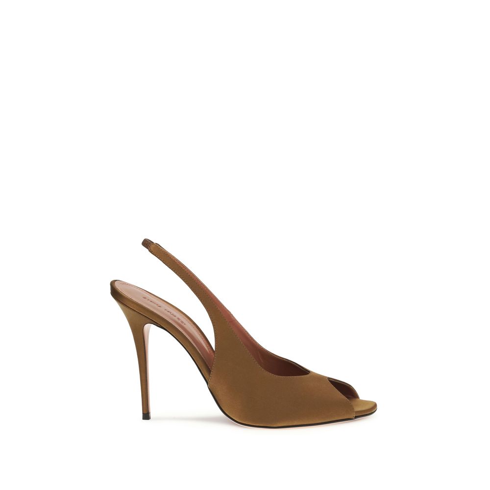 Sandali color seta marrone con tacco a stiletto