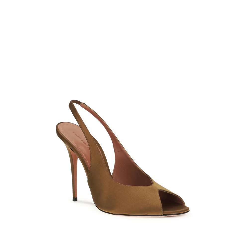 Sandali color seta marrone con tacco a stiletto