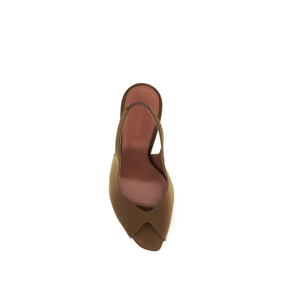 Sandali color seta marrone con tacco a stiletto