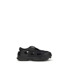 Black Calf Leather Bos Taurus Flat Sandals