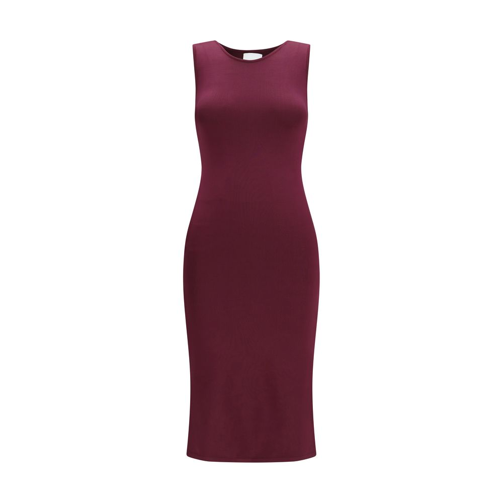 Langes Kleid aus lila Seide