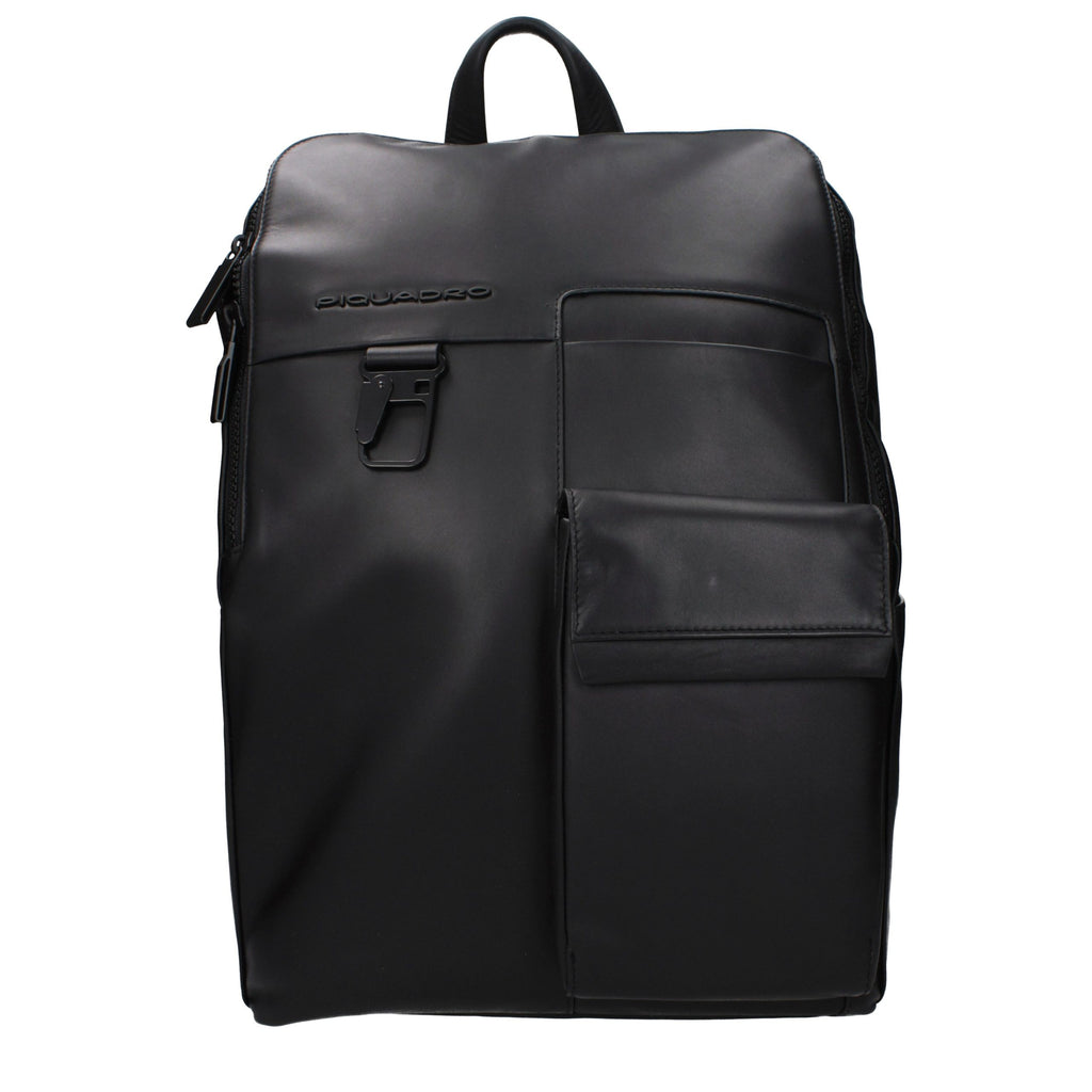 Schwarzer Lederrucksack