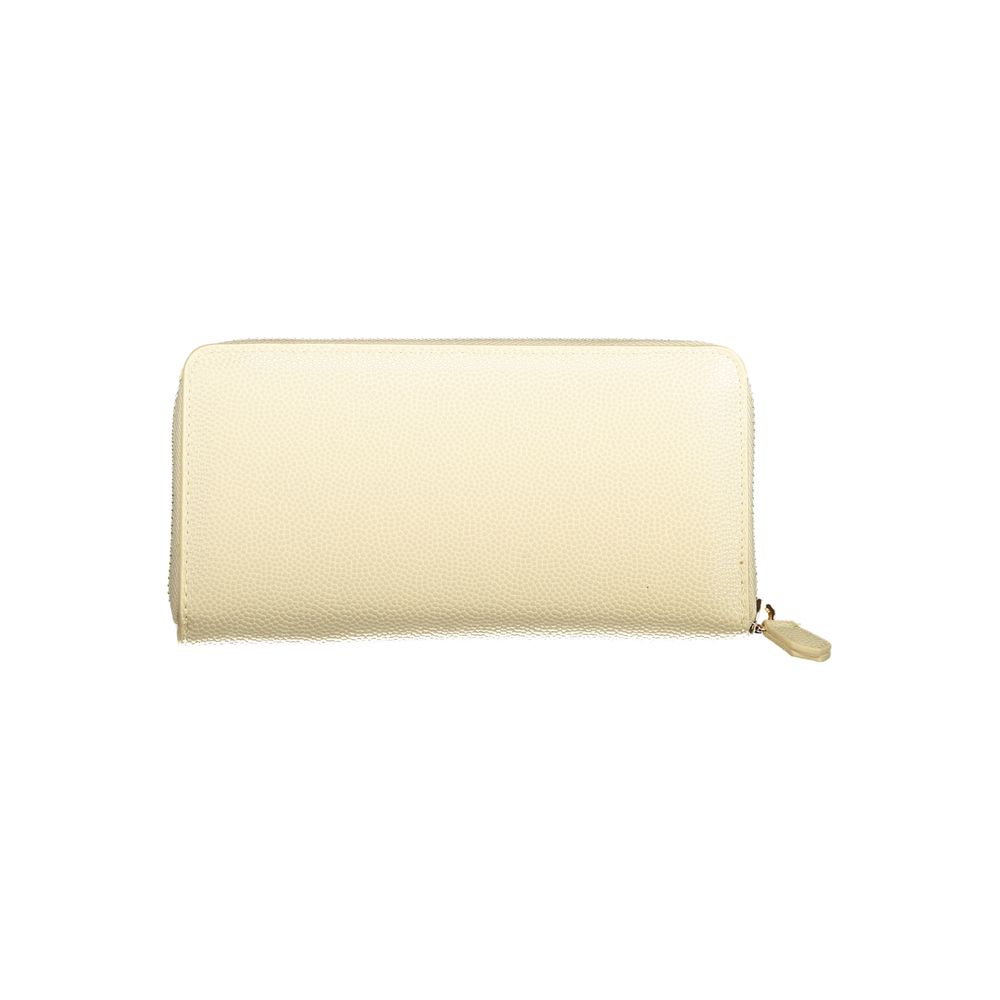 Beige Geldbörse für Damen aus Polyurethan