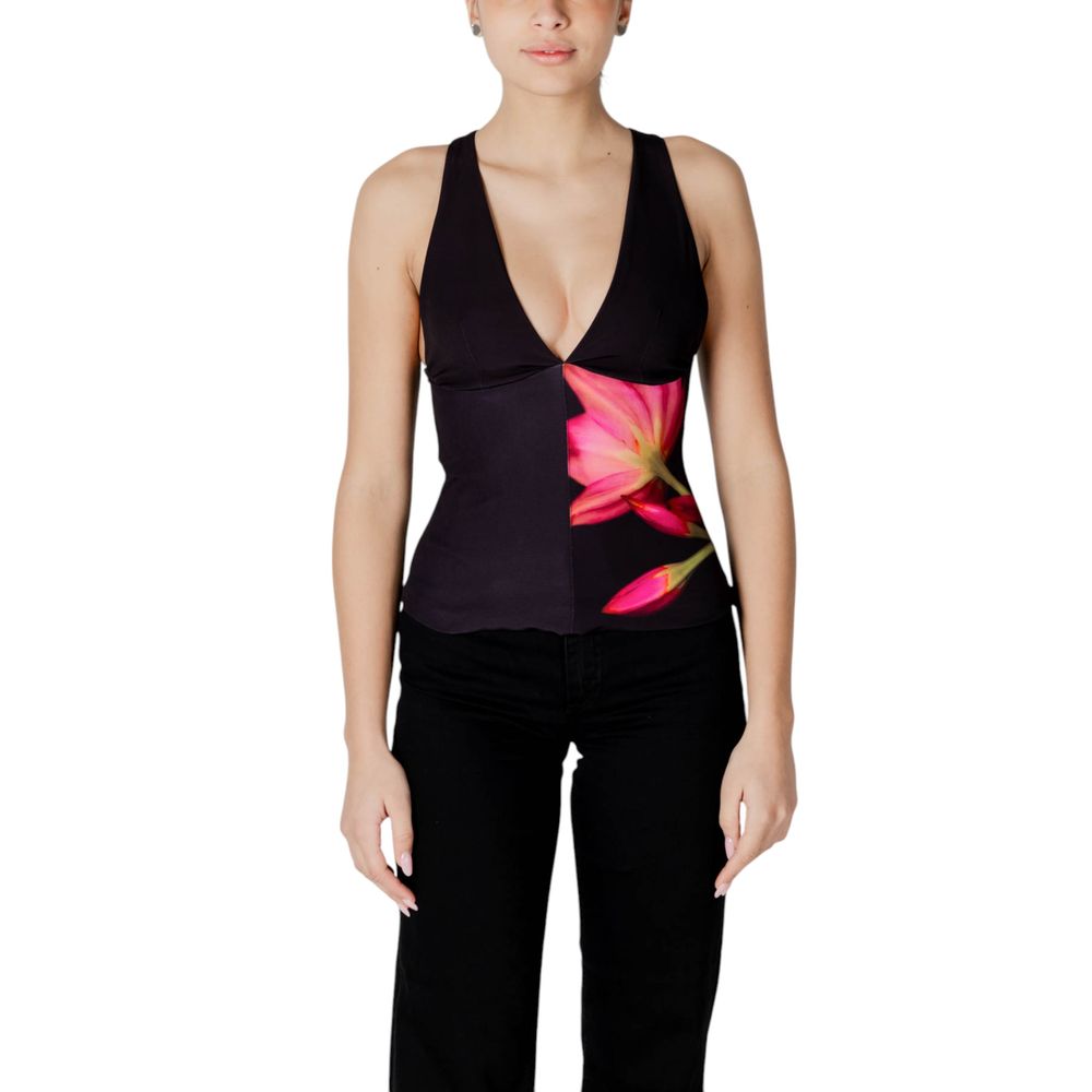 Schwarzes Polyester-Top