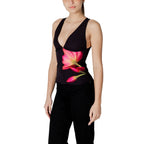 Schwarzes Polyester-Top