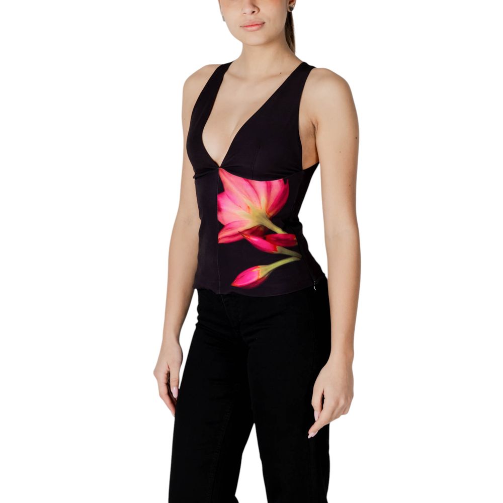 Schwarzes Polyester-Top