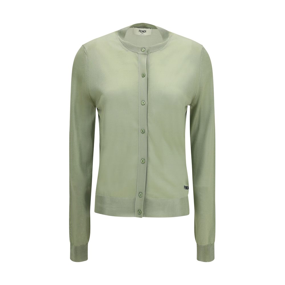 Zweifarbige Viskose-Strickjacke