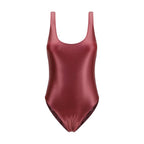 Bordeaux Polyamide One-Piece Swimsuit